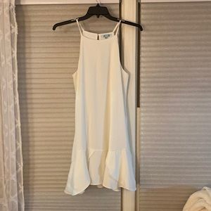 She+sky white dress.